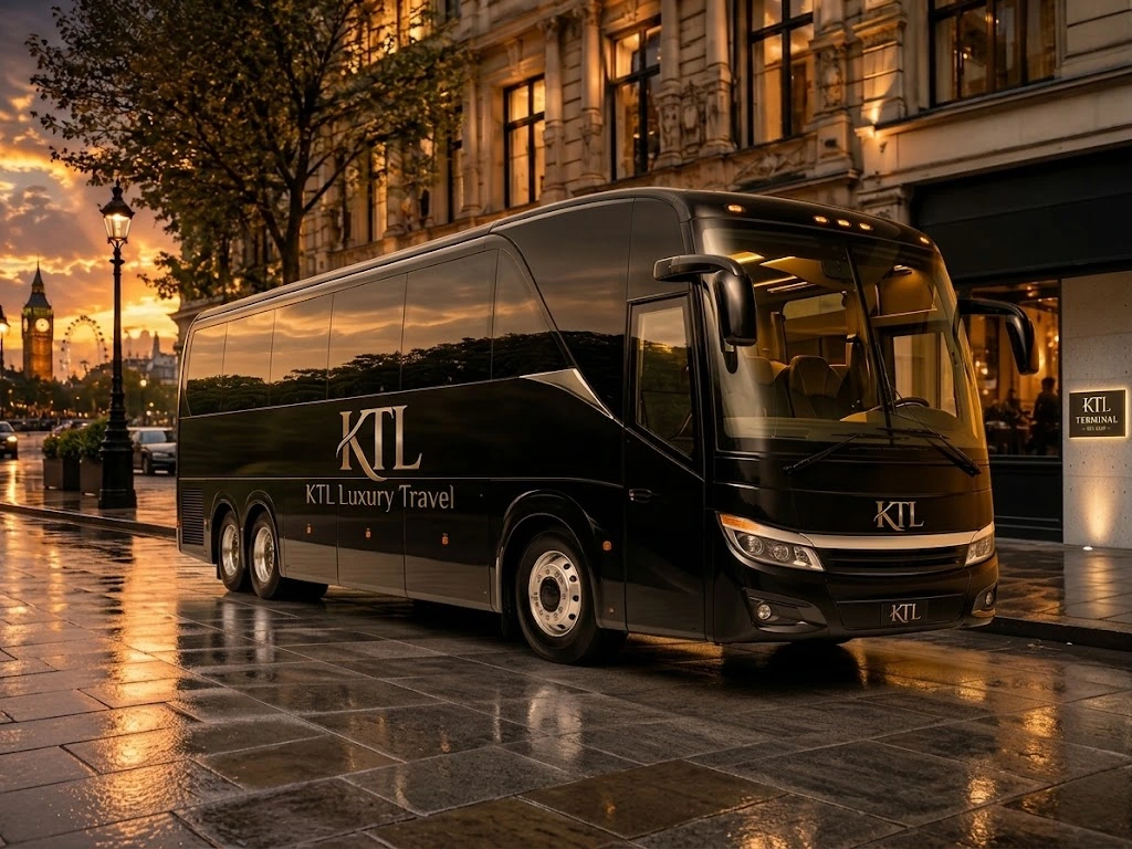 KTL Coaches luxury coaches at a London evening event